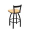 Holland Bar Stool Co 30" Low Back Swivel Bar Stool, Black Wrinkle, Nat Oak Seat 82130BWNatOak - alternate 3